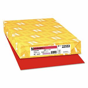 Astrobrights Color Paper, 24 Lb, 11 X 17, Re-Entry Red, 500/Ream 22553