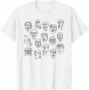 NEW LIMITED Line Face Design Character Premium Gift Idea Tee T-Shirt S-3XL