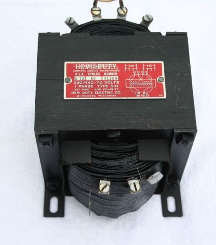 Hevi duty control circuit transformer 220/440 - 110 volts 1 phase type sio for sale