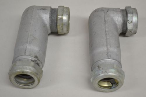 Lot 2 new crouse hinds lr297 conduit fitting body outlet iron 3/4in npt d201395 for sale