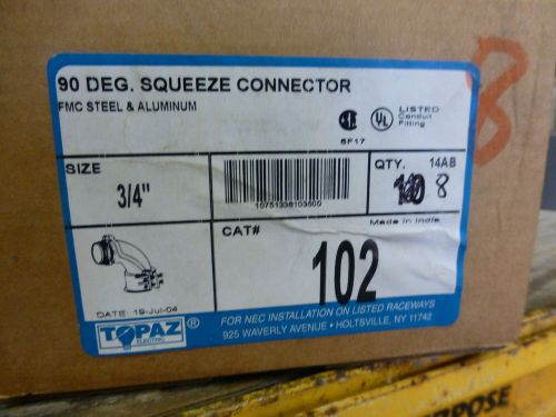 TOPAZ EGS 3/4&#034; CAT 102 SQUEEZE ALUMINUM CONNECTOR      BOX OF 8