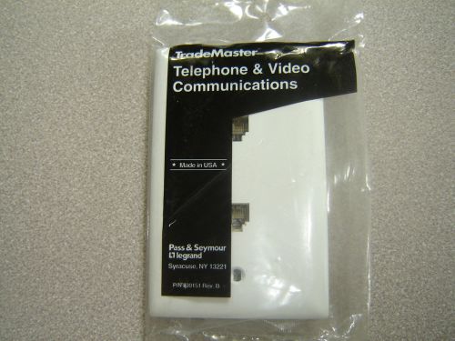 Trademaster TPTE2-W RJ11 two Phone Jacks Single WHITE Plate NEW in Pack