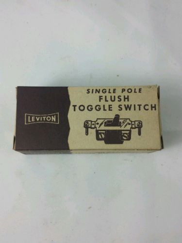 Vintage leviton single pole flush toggle switch New in original box