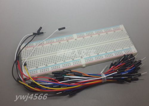 MB102 830 Tie Points Solderless PCB Breadboard  + 65pcs Jumper Wires Cable