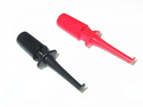 20pcs Mini Plastic Multimeter Test Hook Clip Probes for PCB IC Black &amp; Red