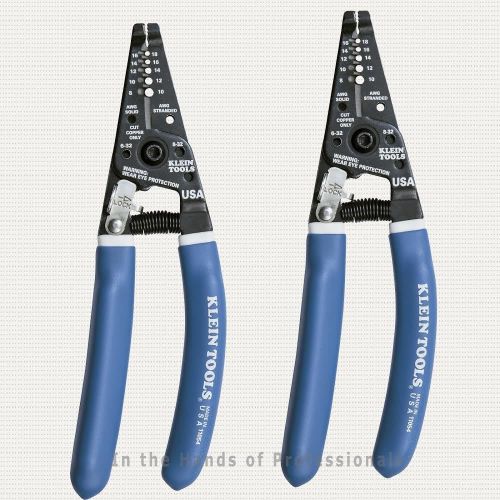 2/PACK KLEIN TOOLS 11054 2PK Kurve® Wire Stripper/Cutter 4 Solid &amp; Stranded Wire