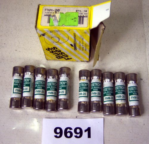 (9691) Lot of 10 Buss FNM-20 Fuses