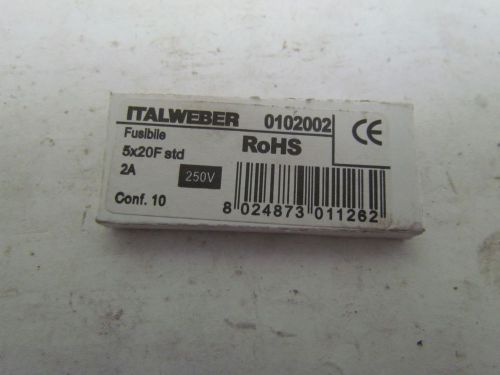 Italweber 0102002 5x20f std 2amp 250v fuse for sale