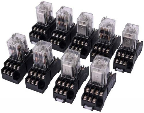 Lot of 9 Matsushita HC4-TSF-K AP3848K Terminal Socket w/HC4-H-DC24V Relay