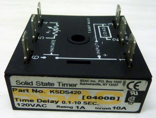SSAC PART NO. KSDS420 SOLID STATE TIMER BLOCK ASSEMBLY TIME DELAY 0.1-10 SEC
