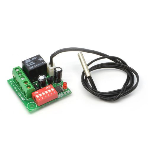 Mini dc12v 20-90°c thermostat temperature control switch thermometer + sensor for sale