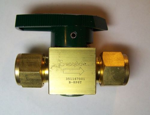 Swagelok brass 1/2”  quarter-turn instrument plug valve b-8p6t new auction for sale