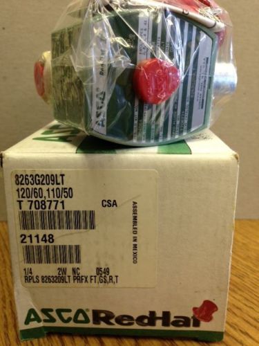 New asco 8263g209lt 2-way normally closed solenoid valve 1/4&#034; 120vac for sale