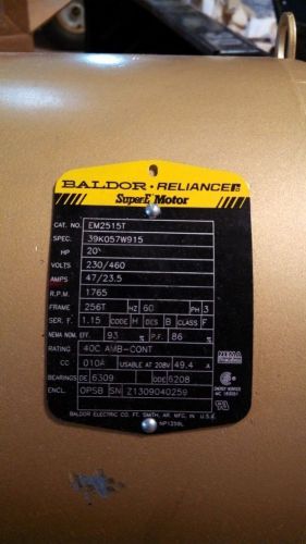 New baldor 20 hp electric motor for sale