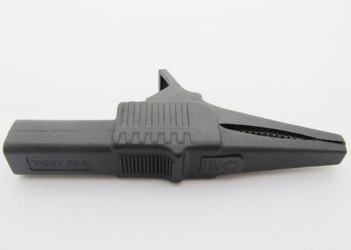 50 pcs Black 1000V 32A Battery Alligator Kelvin Test Clip to 4mm Banana jack new