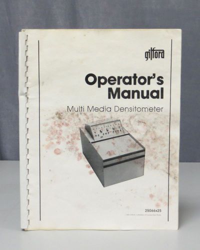 Gilford Multi Media Densitometer Operators Manual