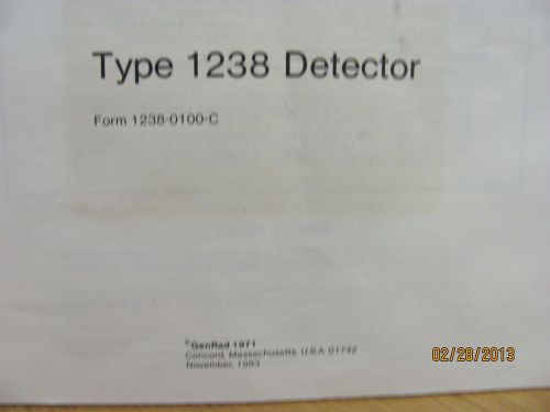 GENERAL RADIO MODEL 1238: Detector Instruction Manual w/Schematics (1971)
