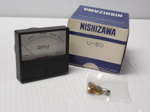 New nishizawa panel meter u-60 0-20000 rpm 2-1/2&#034; face for sale