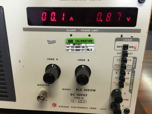 Kikusui PLZ-1002W Electronic Load 1000W 1kW PLZ 1002 W