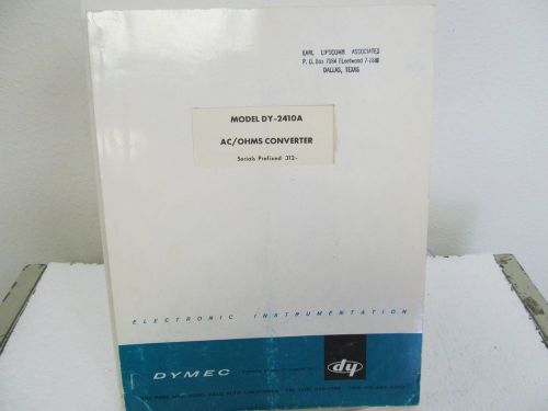 Dymec (H-P) DY-2410A AC/OHMS Converter Handbook w/schematics
