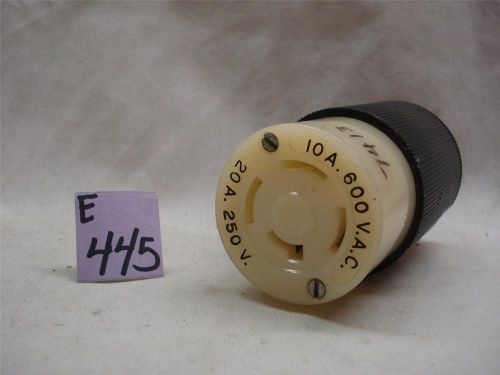 Hubbell Twist-Lock Connector Body,  600 VAC / 10 Amp,  250 Volt / 20 Amp,  7413