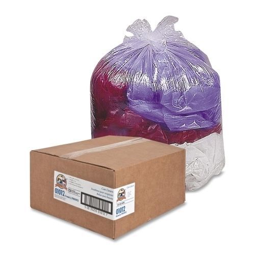 Genuine joe 01012 30-gallon clear trash can liners - 250-pack for sale
