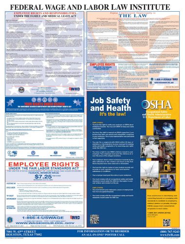 Federal All-In-One Labor Law Poster--Laminated