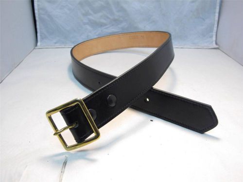 Custom g&amp;g sz 36&#034; plain black 1.75&#034; wide shooters garrison gun belt brass buckle for sale