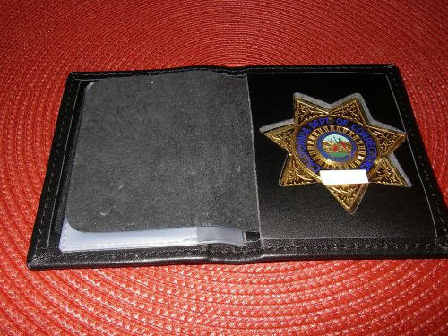 California department of corrections bi- fold flat/ dome badge wallet for sale