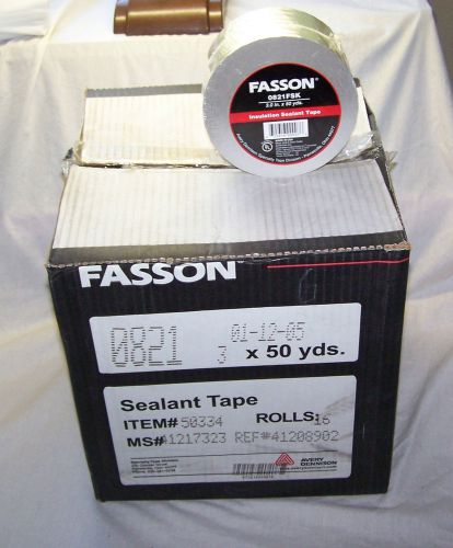 (16) rolls fasson 0821 hvac duct tape 3&#034; x 50 yards nos (1 full case) for sale