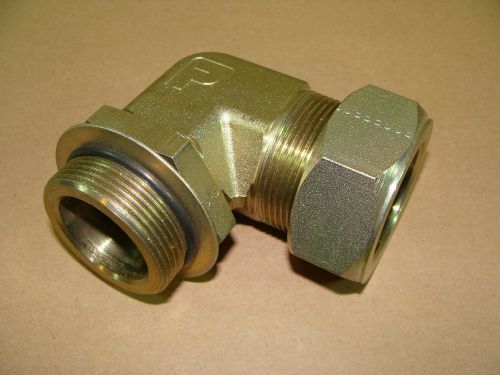 Parker 24 c5bu-s 1-1/2&#034; sae - orb 90 degree connector compression tube fitting for sale
