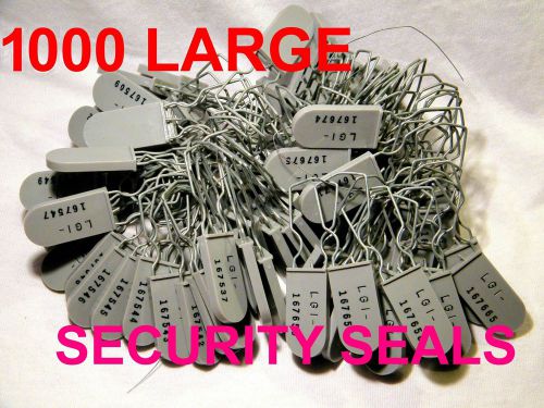 SECURITY SEALS - 1,000 SEALS - DISCOUNT PRICED, PADLOCK-STYLE, LARGE, GRAY, NEW