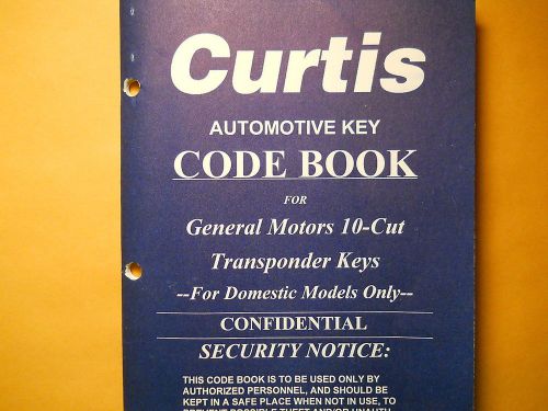 CURTIS CODE BOOK  (GM  10 CUT  TRANSPONDER KEYS)