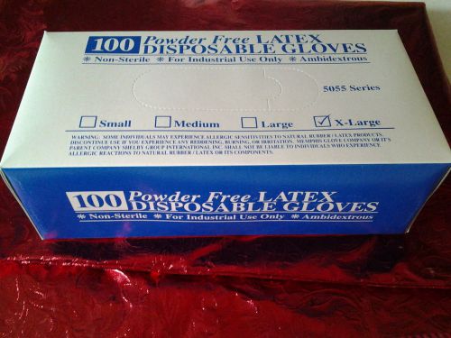 100 Powder-Free Latex Disposable Gloves~Industrial~Non-Sterile~Ambidextrous~X-LG