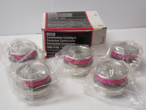 New lot of 5 msa combination respirator cartridge gma-p100 815178 3509b p100/ov for sale