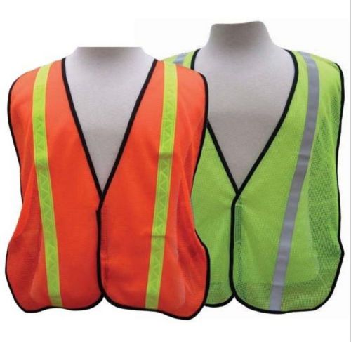 Rainfair reflective mesh safety vest all purpose orange w/ 1&#034; stripes for sale