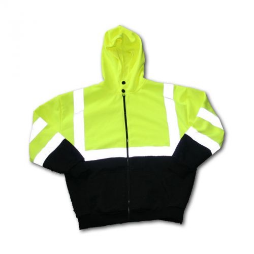 Hi-vis zippered hoodie,meets ansi/isea 107-2010 class 3 standards,front pockets for sale