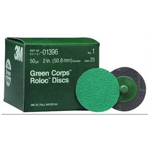 3m 01396 Green Corps Roloc Discs, 2&#034; - 50 Grit