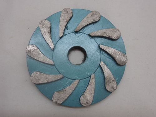 5&#034; 10seg # 16 stone concrete diamond grinding wheel 24 mm hole soft mount velcro