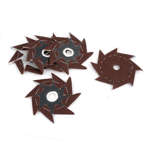 5 pcs pinwheel shaped 150 grit waterproof abrasive sandpaper sheet dark brown for sale