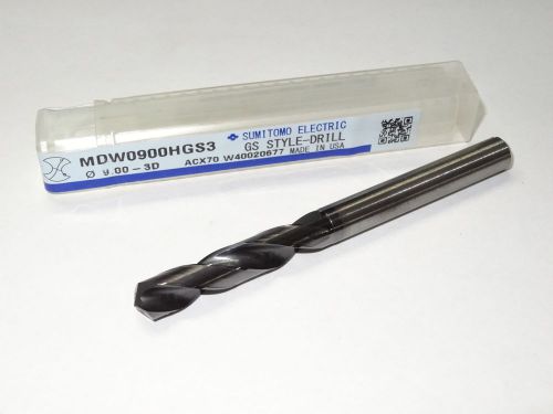 New sumitomo 9.00mm 3xd solid carbide oil coolant-thru stub length gs-drill pvd for sale