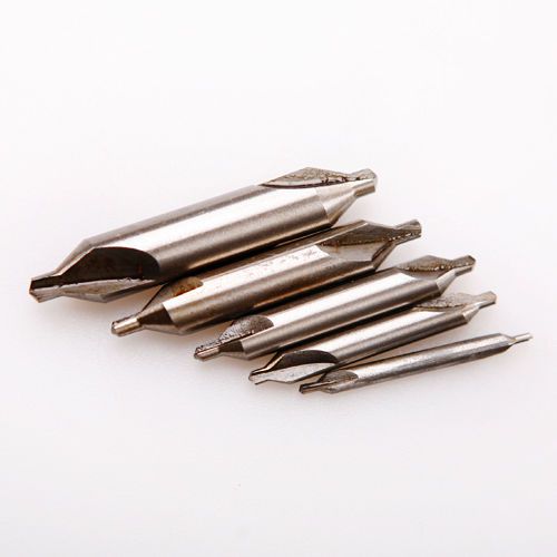 5x 1/8&#034; 3/16&#034; 1/4&#034; 5/16&#034; 3/8&#039;&#039; premium hss center drill 60° combined countersink for sale