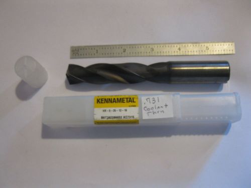new kennametal solid carbide .731 drill.coolant thru.coated.