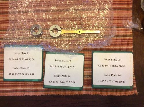 DIVIDING INDEX PLATES - 6 Piece Set - 3 5/8ths&#034; Diameter - New, Make Clock Gears