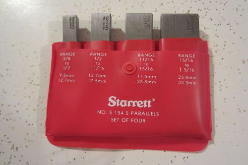 New Starrett S154SZ 154-S 3/8&#034; 1/2&#034; 1-1/16&#034; 1-5/16&#034; Parallels Set of 4