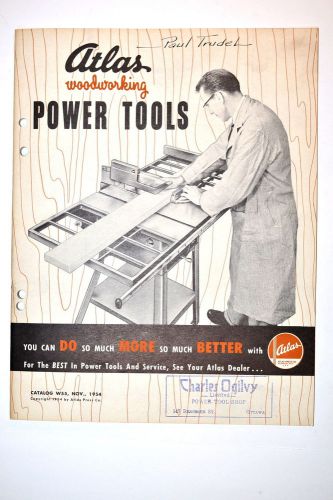 Atlas woodworking power tools catalog no. w55 1954 #rr171 saw drill jointer for sale