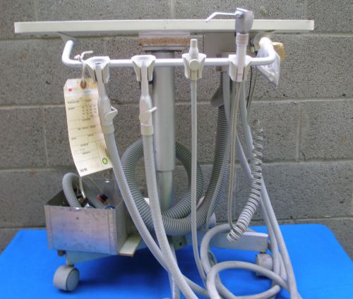 Adjustable Height Dental Assistant Mobile Cart with Vacuum Utilities