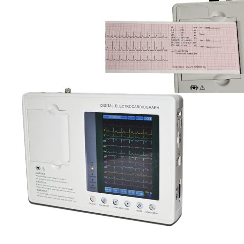 Digital 3-channel 12-lead Electrocardiograph EKG ECG Machine 7-inch Color LCD !