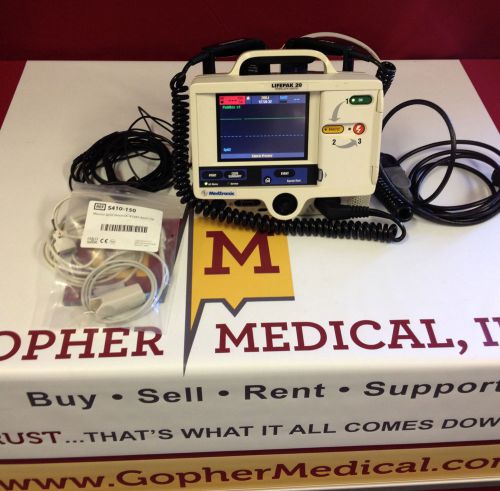 Physio control lifepak 20 with sp02 and warranty for sale