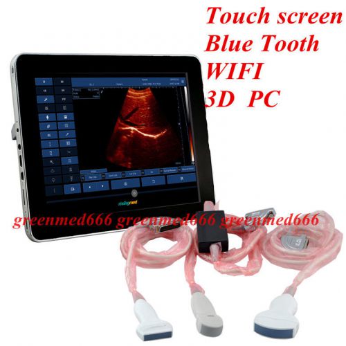 Hd upad scan full digital b&amp;w touchscreen ultrasound scanner + 3 probes wifi pc for sale
